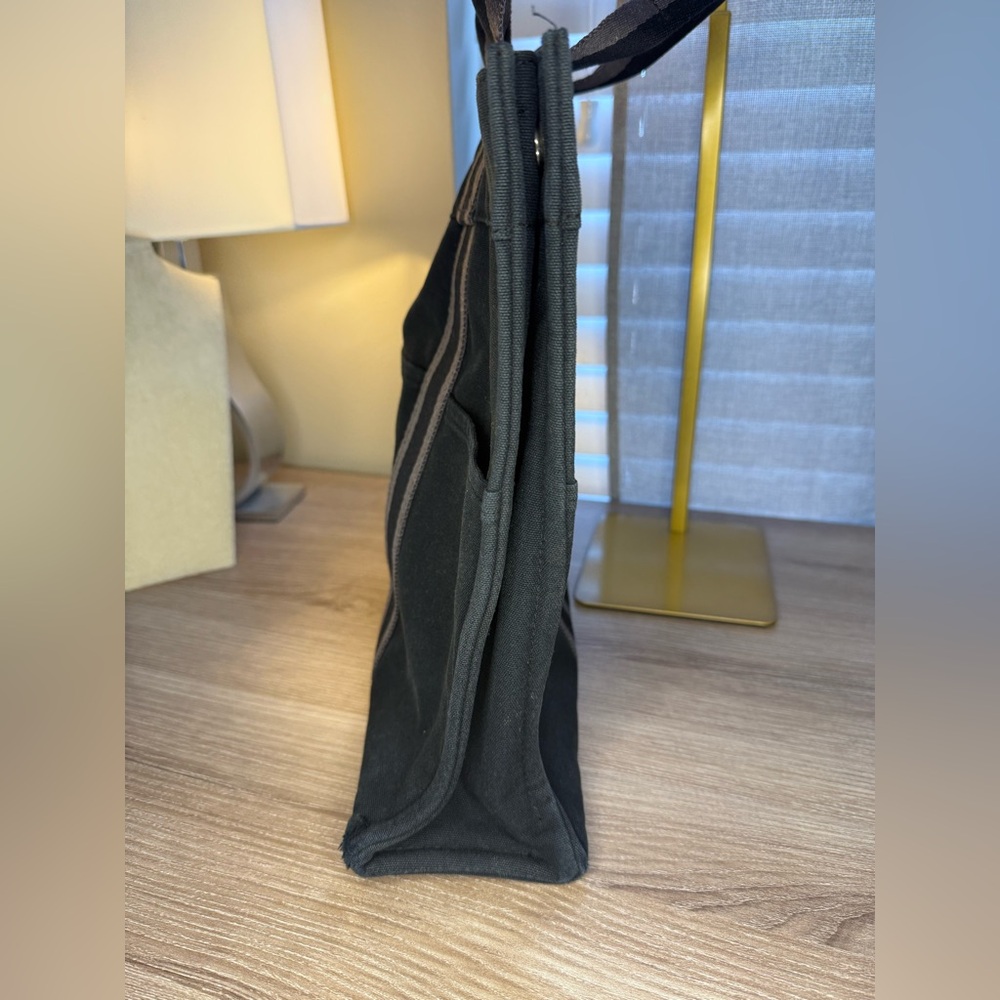 Hermès Fourre-Tout MM tote bag in black and gray canvas - Picture 4 of 11